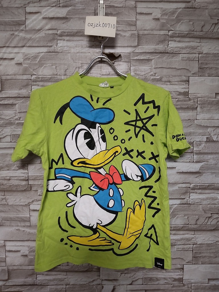 men's E211 ARTEX アーテックス × Disney ディズニー ドナルドダック 全面プリント 半袖 Tシャツ M 黄緑系の画像2