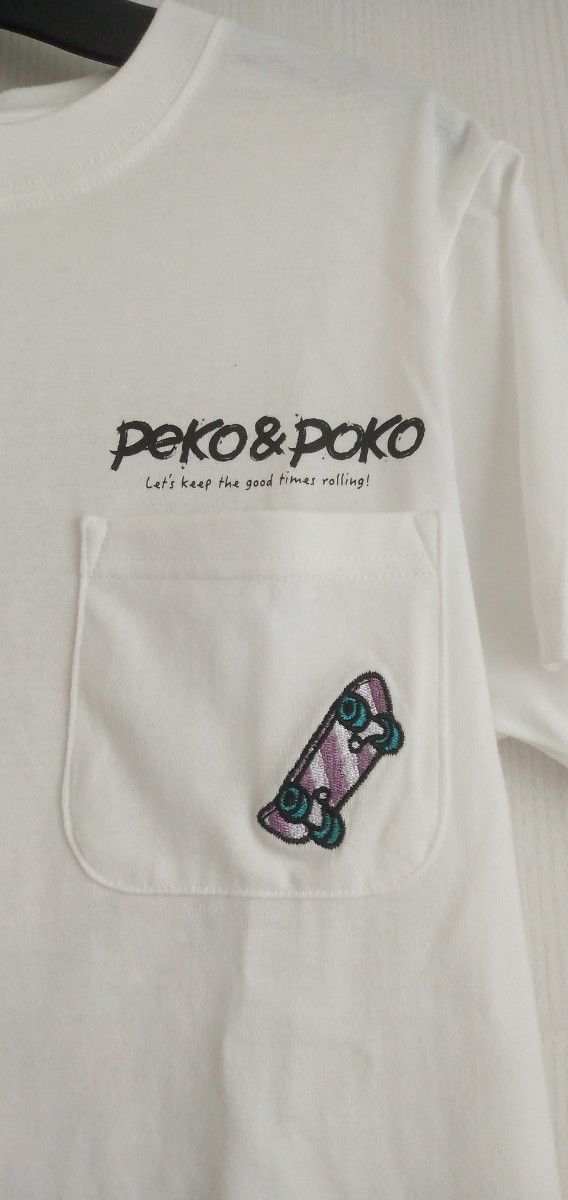 新品タグ付　ペコ&ポコ　Peco&Poco Tシャツ　白　ユニセックス　サイズS　ペコちゃん　ポコちゃん