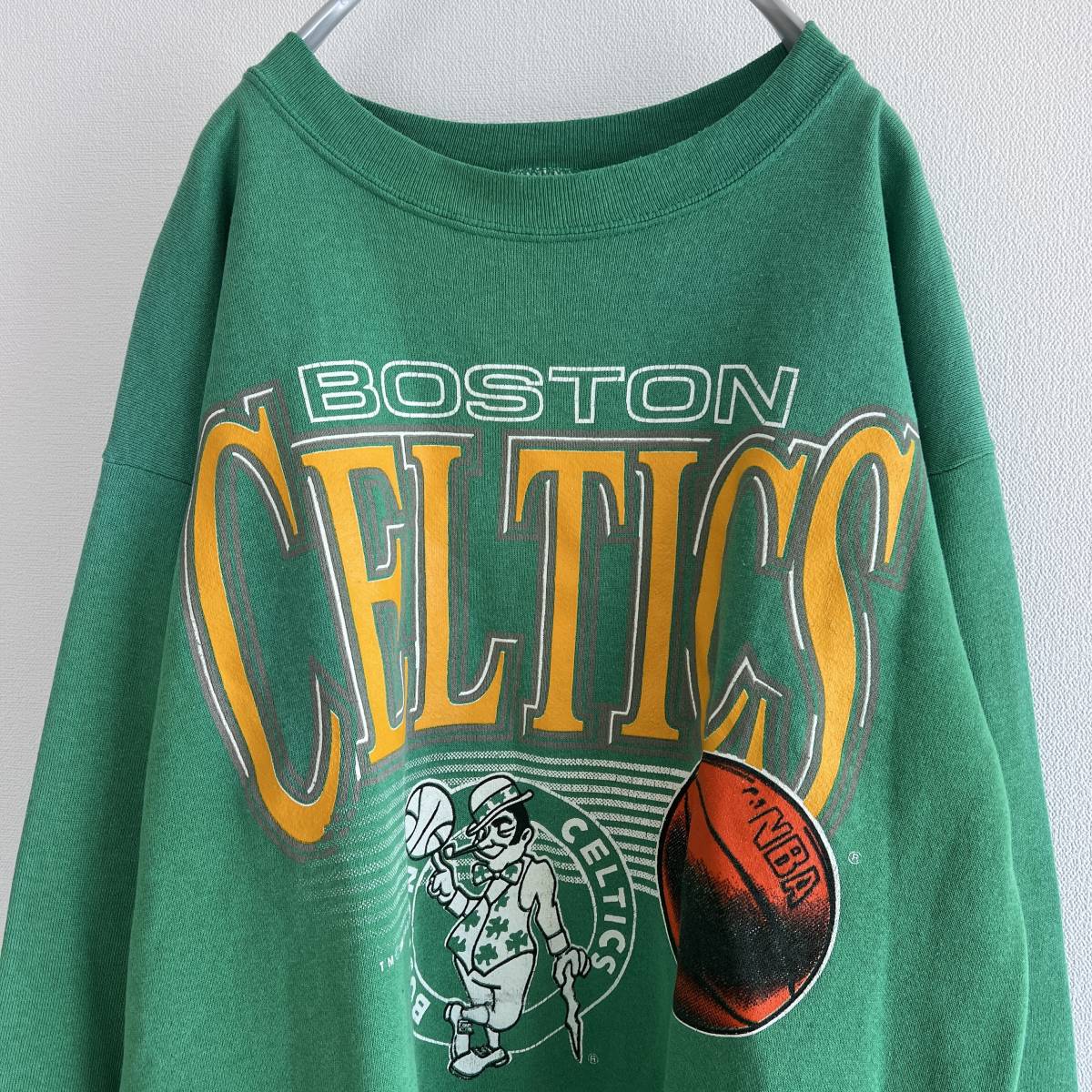 90s USA製 セルティックス プリントスウェット L Boston Celtics