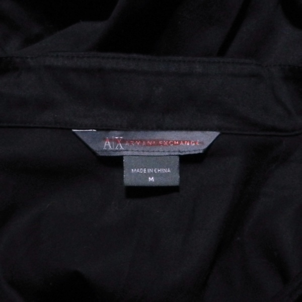 Armani Exchange アルマーニ エクスチェンジ A/X チュニック ワンピース デザイン スタンドカラー シャツ 黒 M 美品_画像4