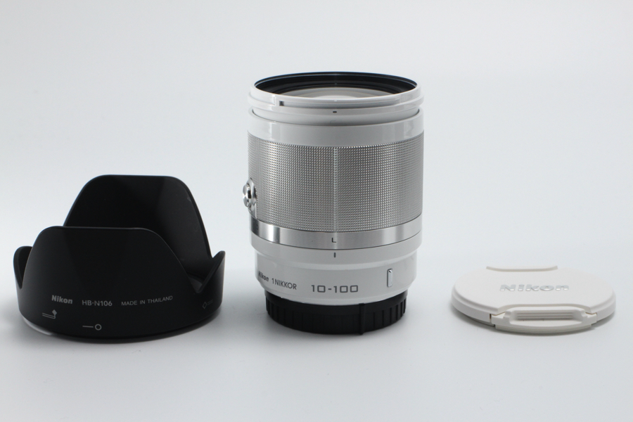 3899- ニコン Nikon 高倍率ズームレンズ NIKKOR VR 10-100mm f/4-5.6 ホワイト ニコンCXフォーマット専用  超美品