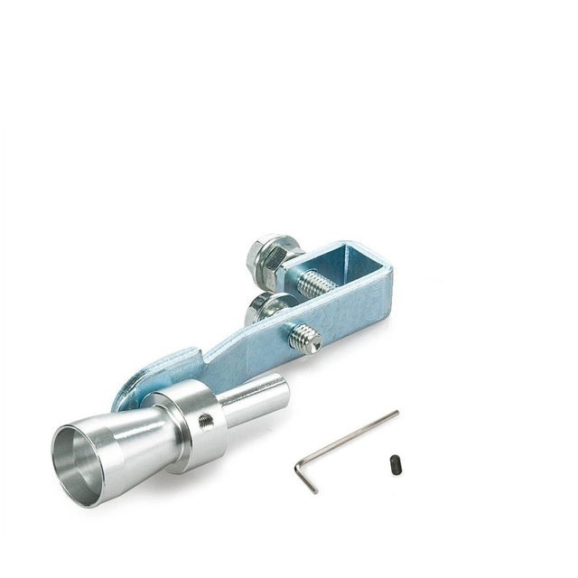 排気管 サイレンサー マフラー ブロー オフ バルブ シミュレーター M / L / XL シルバー ターボサウンド カー ホイッスル_画像1