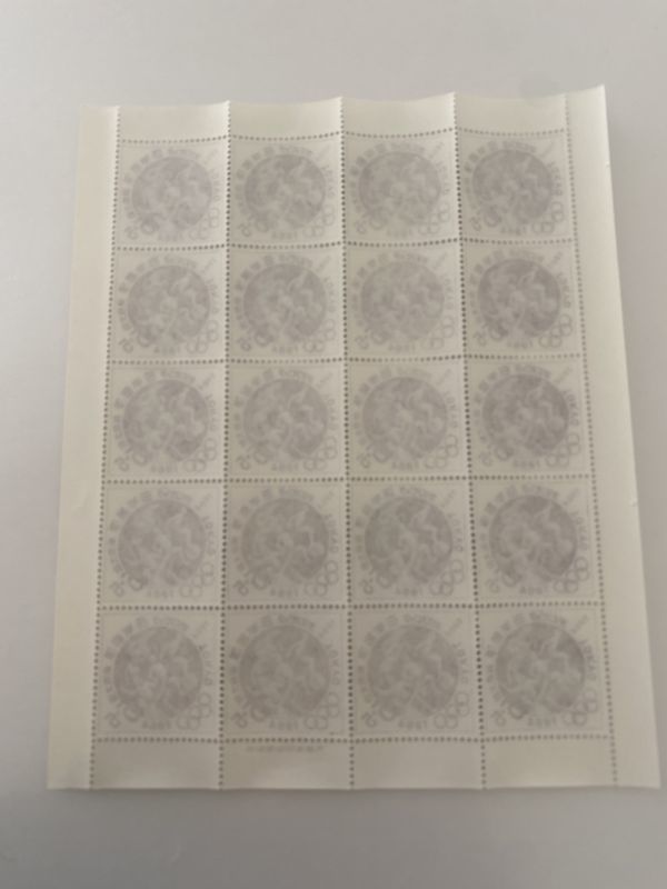 o即決　5円切手　切手シート　東京オリンピック募金　第６次　近代五種　5+5円　昭和36年　1961　まるまります_画像2