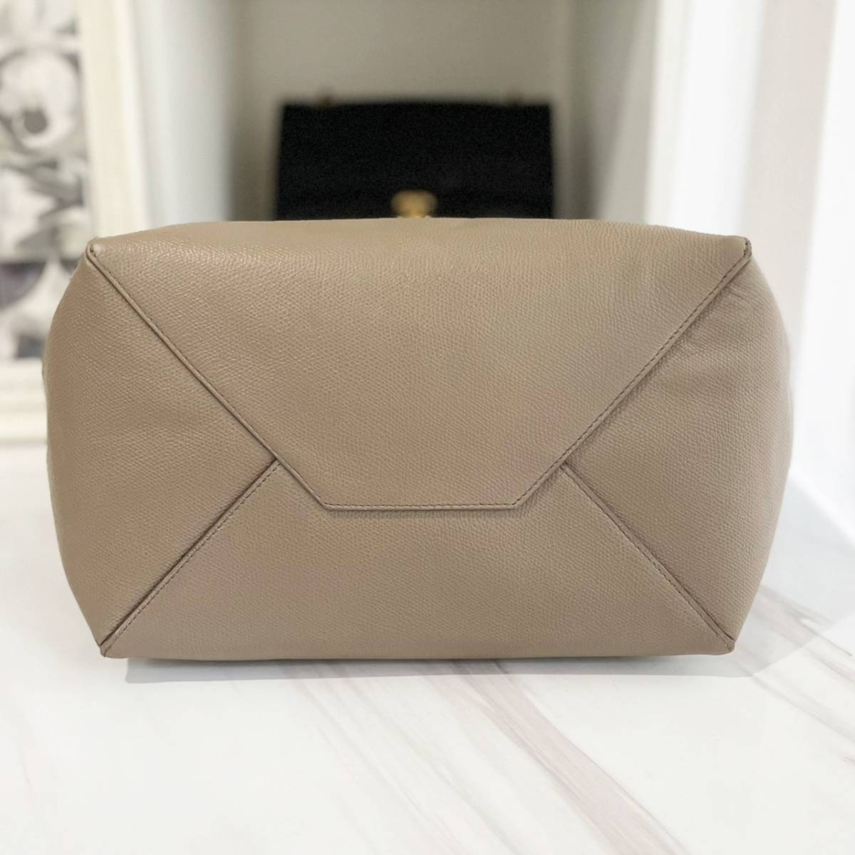 美品☆ セリーヌ カバ ファントム レザー グレージュ トートバッグ