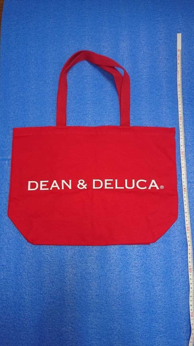 【ホリデーレッド】DEAN&DELUCA トートバッグ 2点セット サイズＳ＆Ｌ_Ｌサイズ裏-深さ約32㎝手持ち部分約23㎝