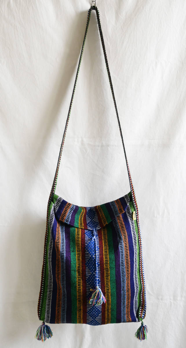  prompt decision [ Vintage / PINZON]neitib geometrical pattern weave shoulder bag / multicolor / Mexico made /hipi-/ ethnic (om-234-21)