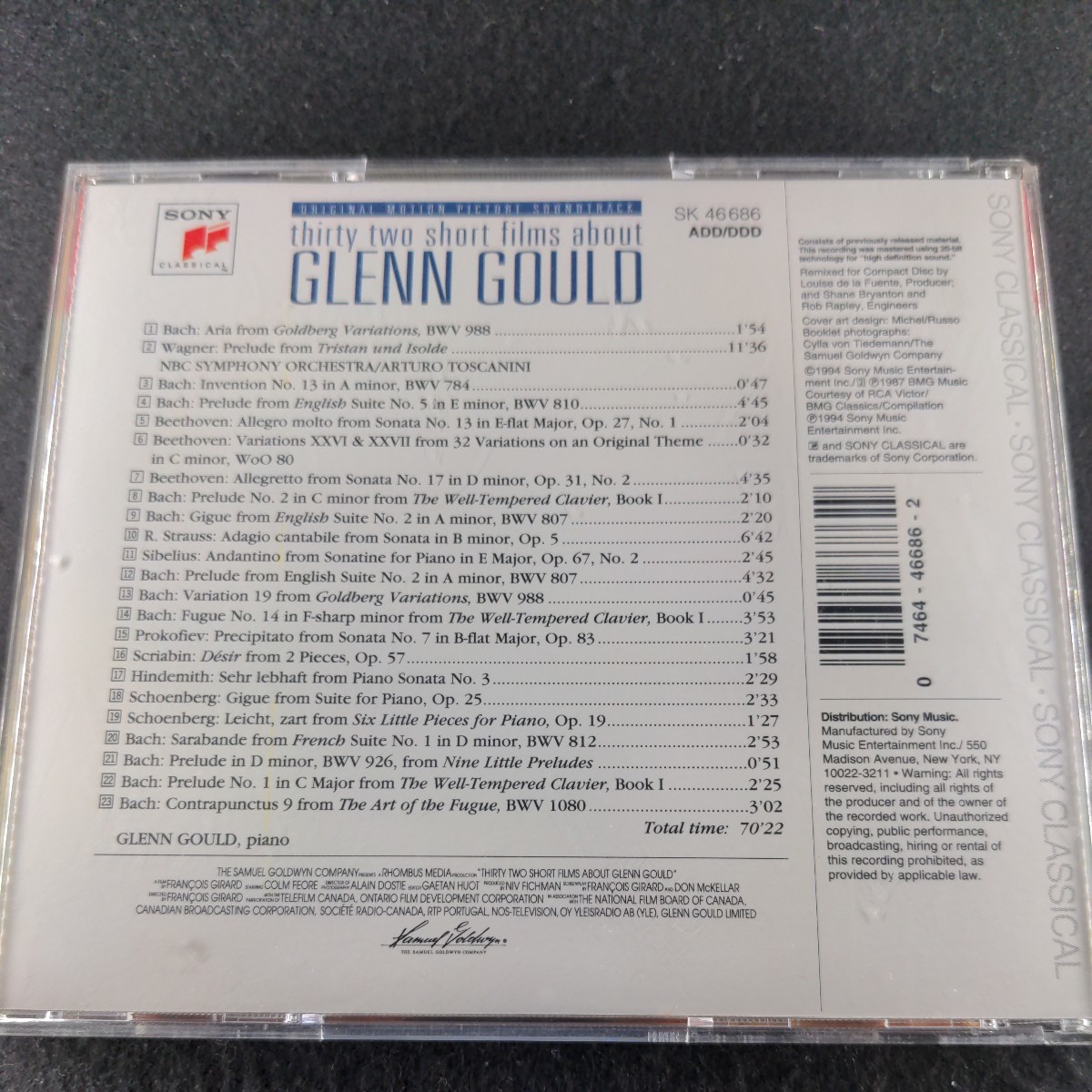33-80【輸入】32 Short Films About Glenn Gould: Motion Picture Soundtrack (1993 Film) Gould_画像3