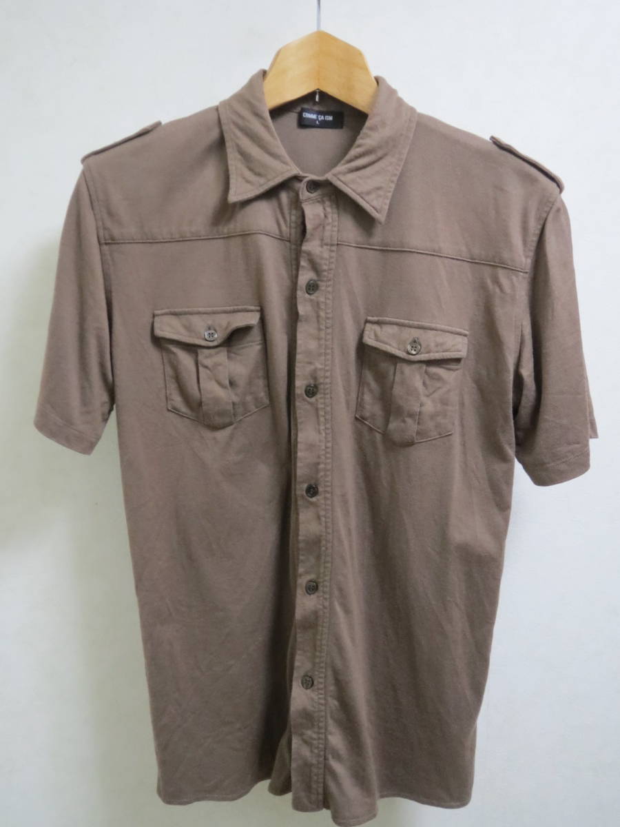  used COMME CA ISM Comme Ca Ism tops Safari shirt manner short sleeves shirt light brown group L size 