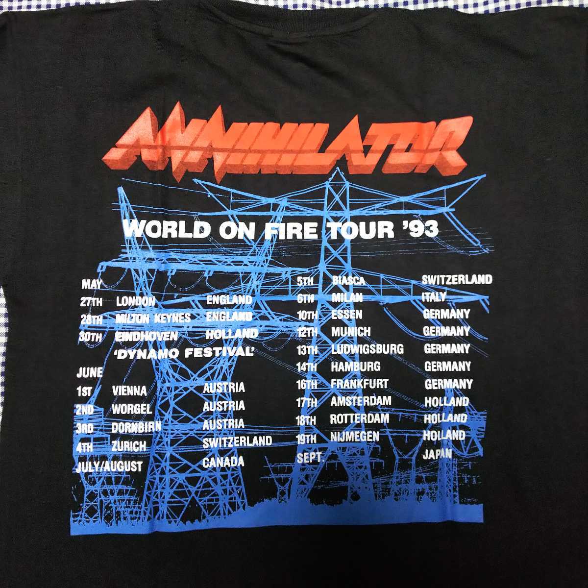 93年 アナイアレイター ツアーTシャツ Annihilator