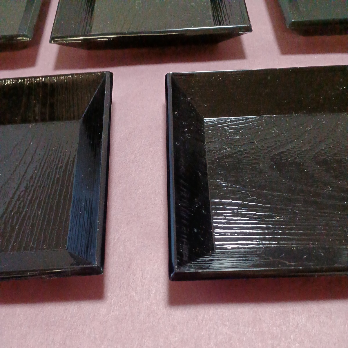 ●角型　茶托(黒)　5枚セット　9.7cm_画像7