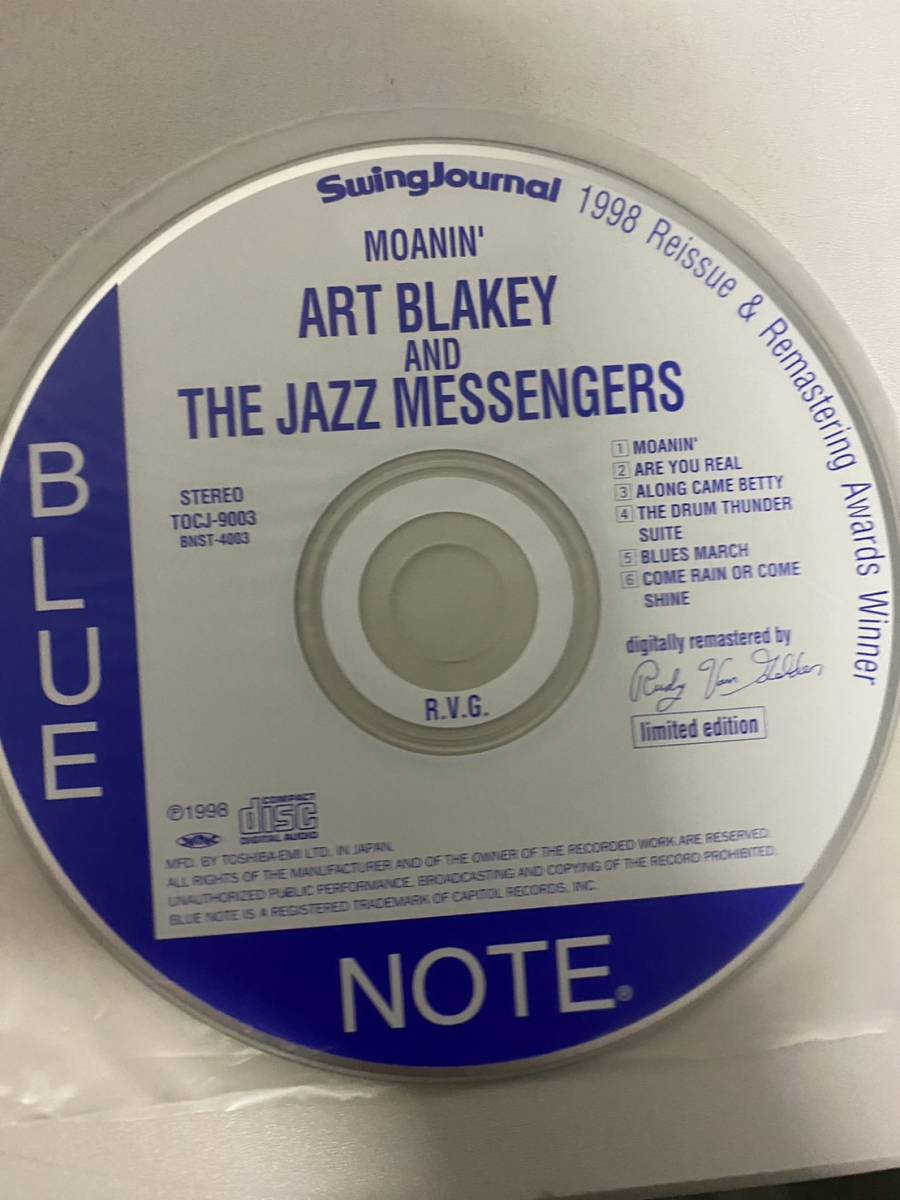 36新入荷中古JAZZ CD♪JAZZ名作♪Moanin'/Art Blakey & The Jazz Messengers♪の画像3