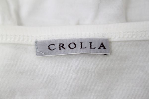 ●美品 クローラ CROLLA ワールド カットソー ドルマンスリーブTシャツ 苺柄 ホワイト 白 ビジュー 服上 F4527_画像5