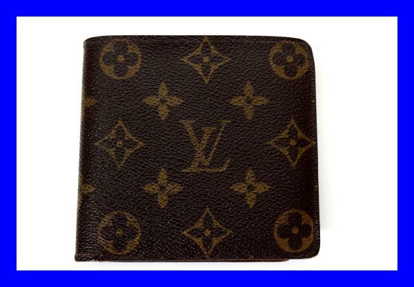 ●美品 ヴィトン VUITTON 二つ折り財布 ポルトビエ カルトクレディ モネ M61665 小銭入れ付 男女兼用 モノグラム PVC×レザー Z3352_画像1