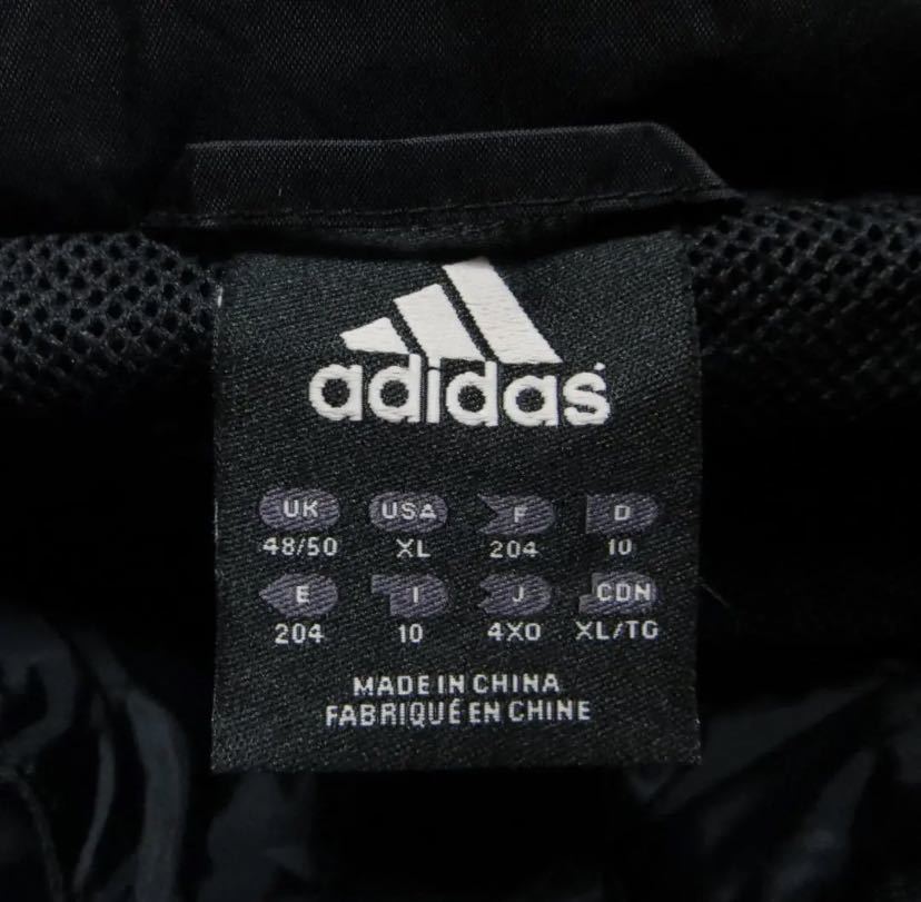 [ одежда ]adidas Adidas нейлон жакет 4XO большой размер футбол нашивка чёрный мужской спорт одежда боковой линия 4XL