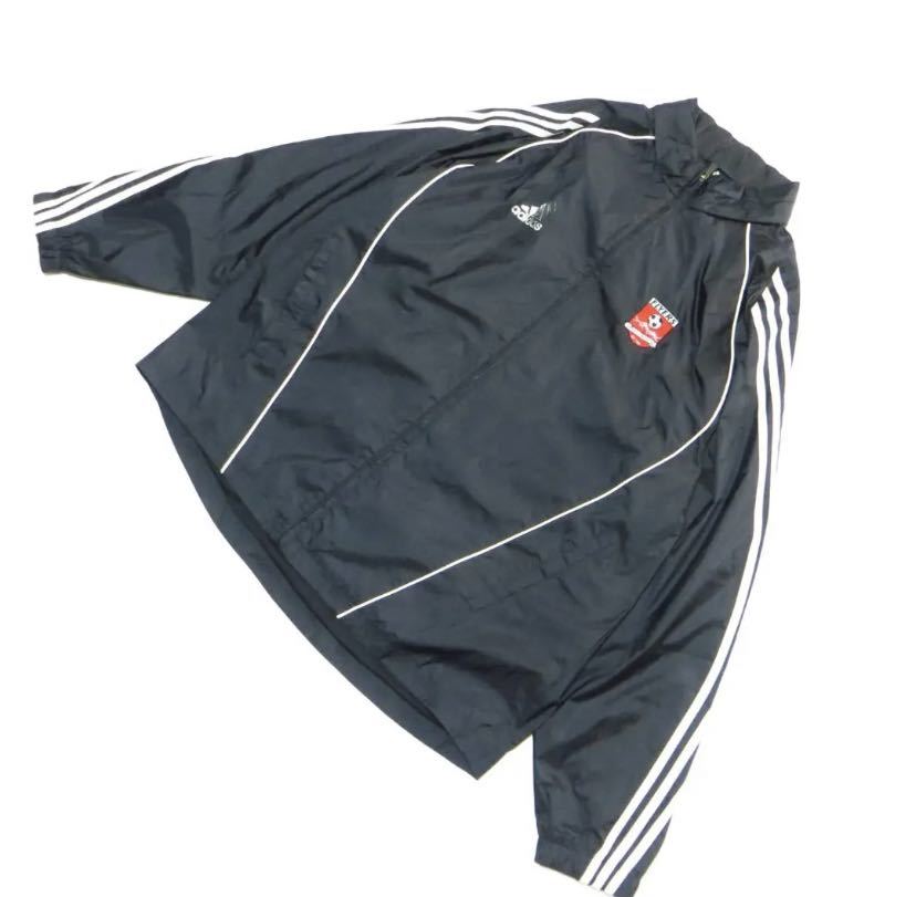 [ одежда ]adidas Adidas нейлон жакет 4XO большой размер футбол нашивка чёрный мужской спорт одежда боковой линия 4XL