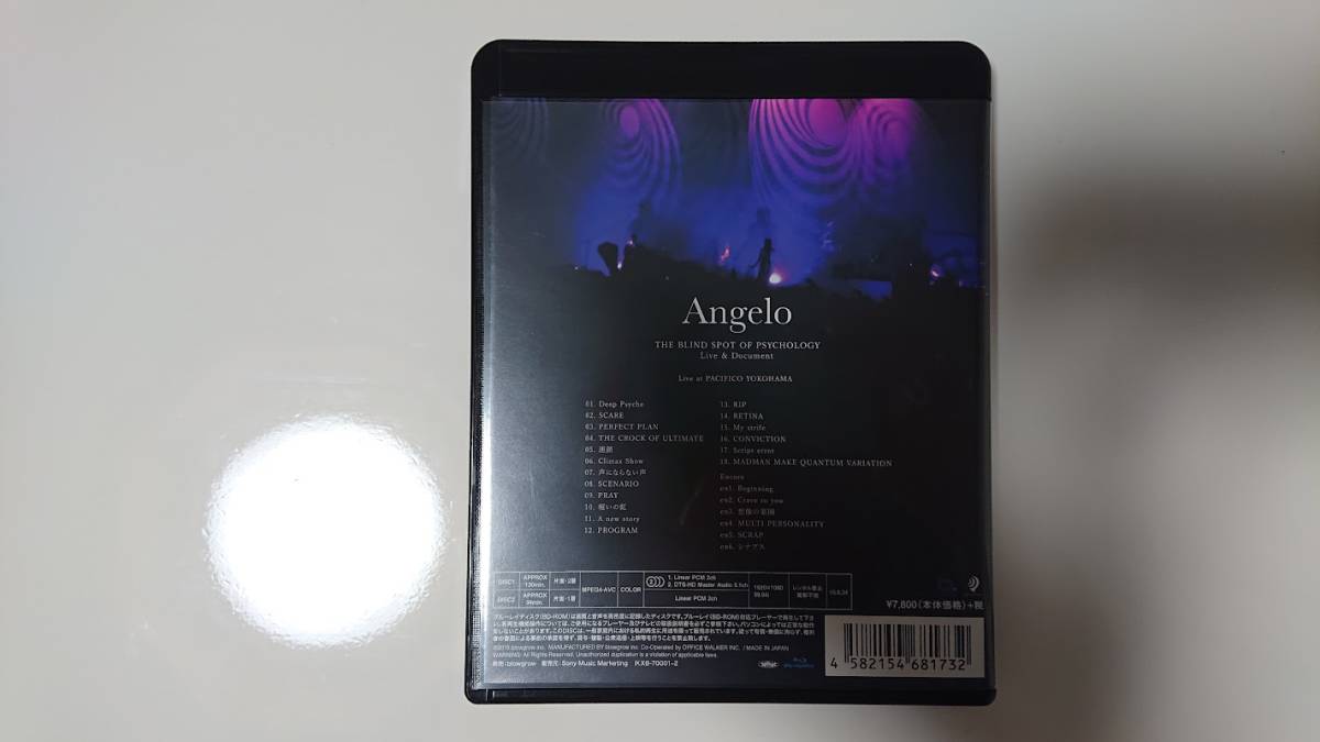 傷無し　Angelo Tour「THE BLIND SPOT OF PSYCHOLOGY」 Live & Document [Blu-ray] PIERROT　キリト　ブルーレイ_画像2