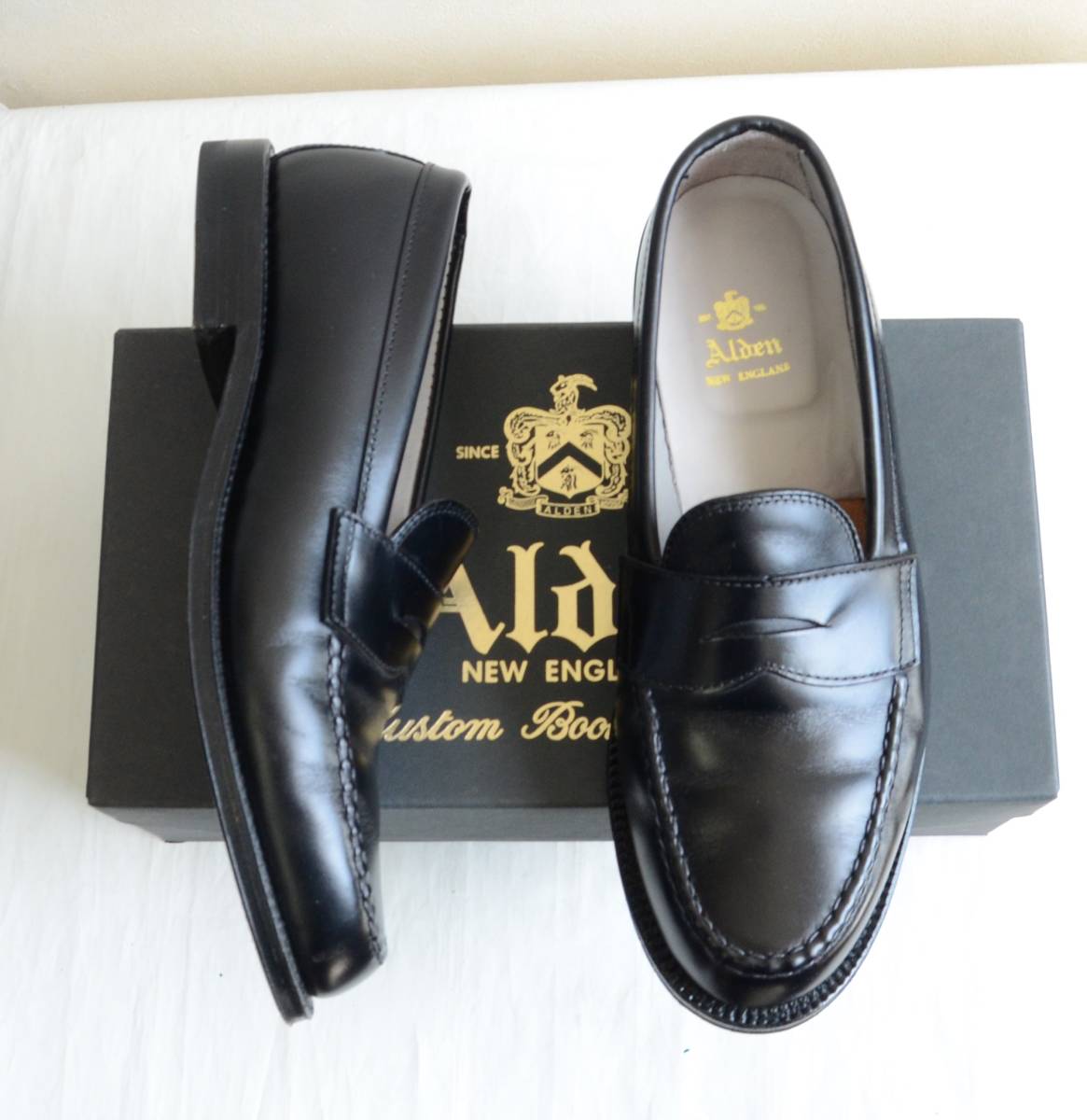 美used オールデン ALDEN 981 ローファー カーフ 黒レザー Size 8.5 お