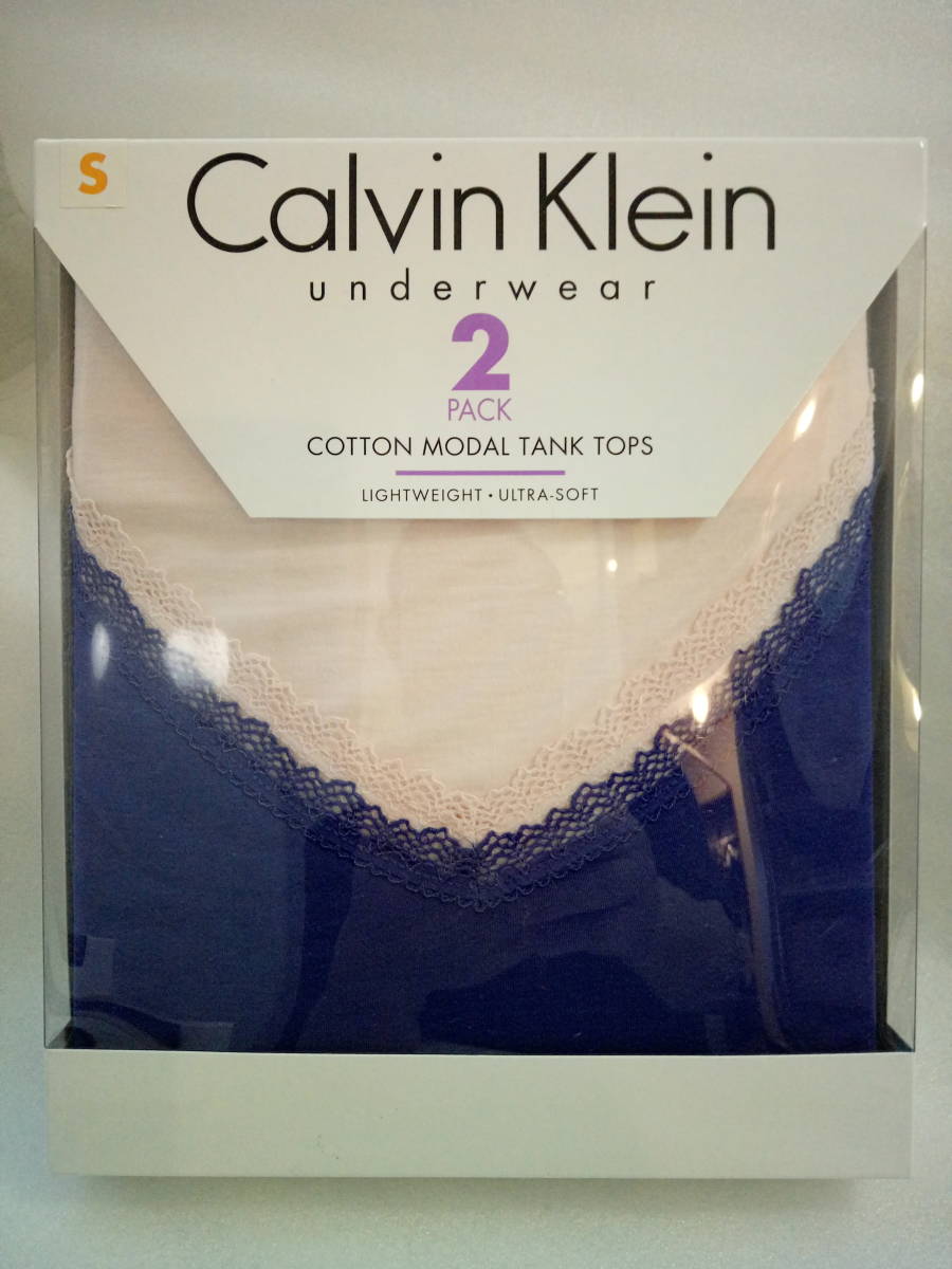 新產品CK Calvin Klein背心2套裝美國尺碼S（日本尺碼M）粉色/海軍提示決定② 原文:新品 CK　カルバンクライン タンクトップ 2枚組　USAサイズ S (日本サイズM）ピンク/ネイビー即決 ②