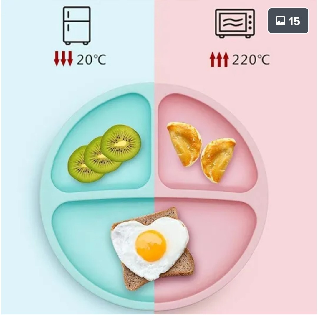 ベビー用食器 シリコンプレート皿 食洗機、オーブン、電子レンジ対応 モカ 出産祝の画像3