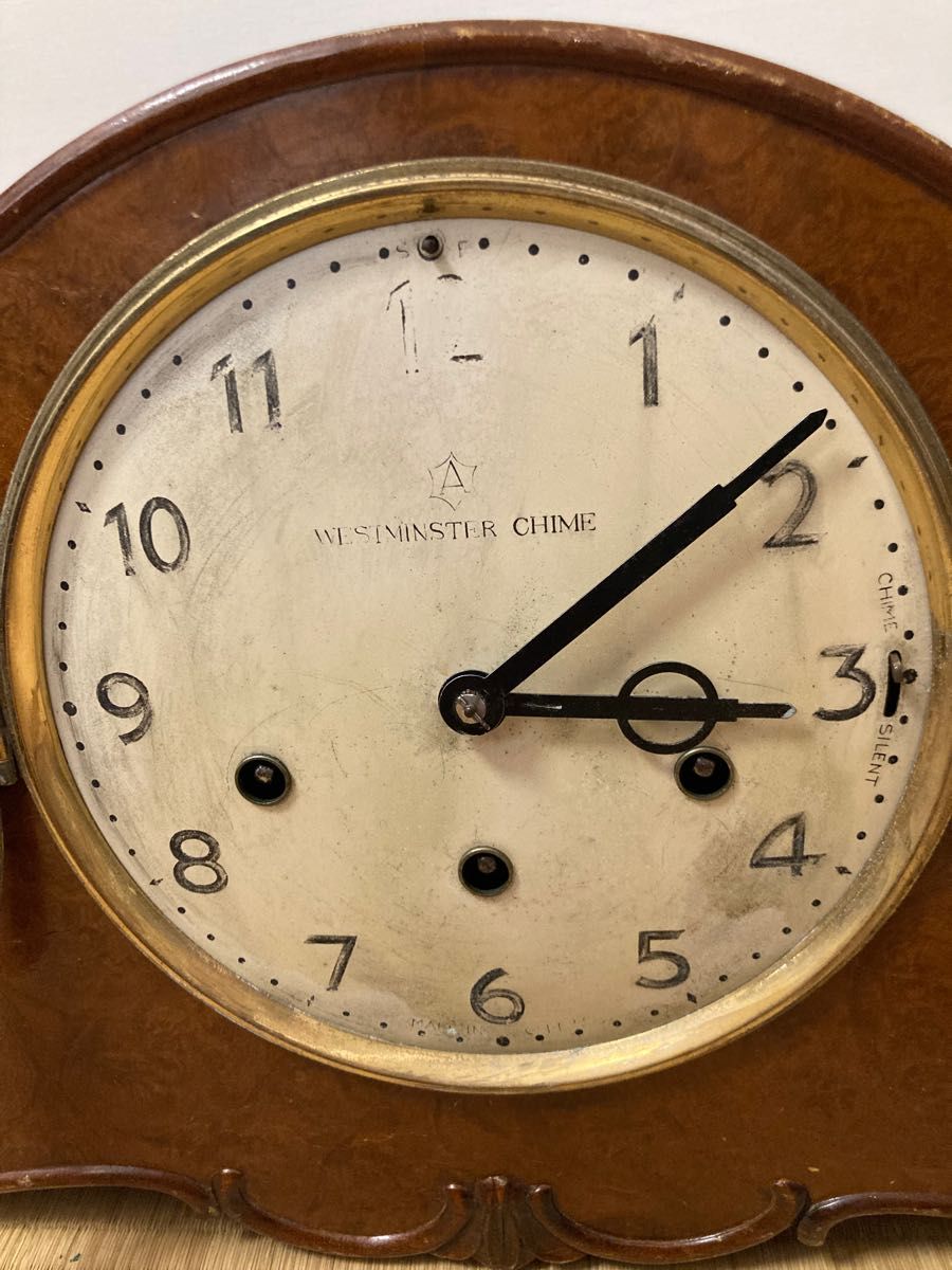振り子式置き時計 ゼンマイ式 ドイツ製 アンティーク 東京古民具骨董館 ウェストミンスターチャイム　ウエストミンスター ボンボン