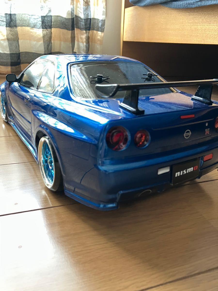 SP.1246 ニスモ R34 GT-R Zチューン　塗装済み　電飾付き　ドリフト　ラジコン