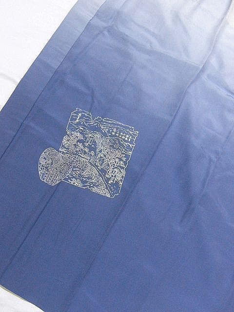  recycle goods for man silk join long kimono-like garment landscape pattern length 130cm.66.5cm USED beautiful goods 