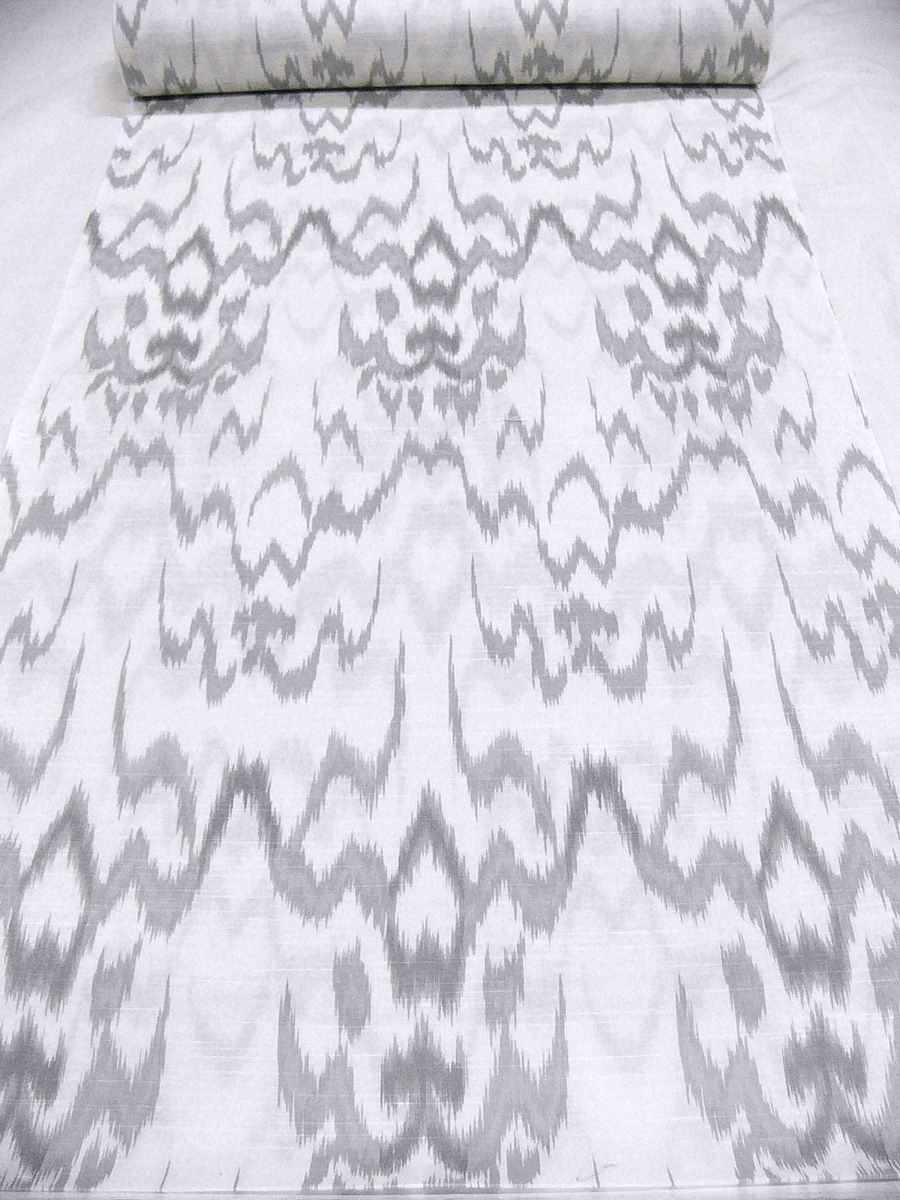 2020「龍村美術きもの」ブランド　日本製　綿紬風・変織生地　綿のゆかた反物　白色地_画像2