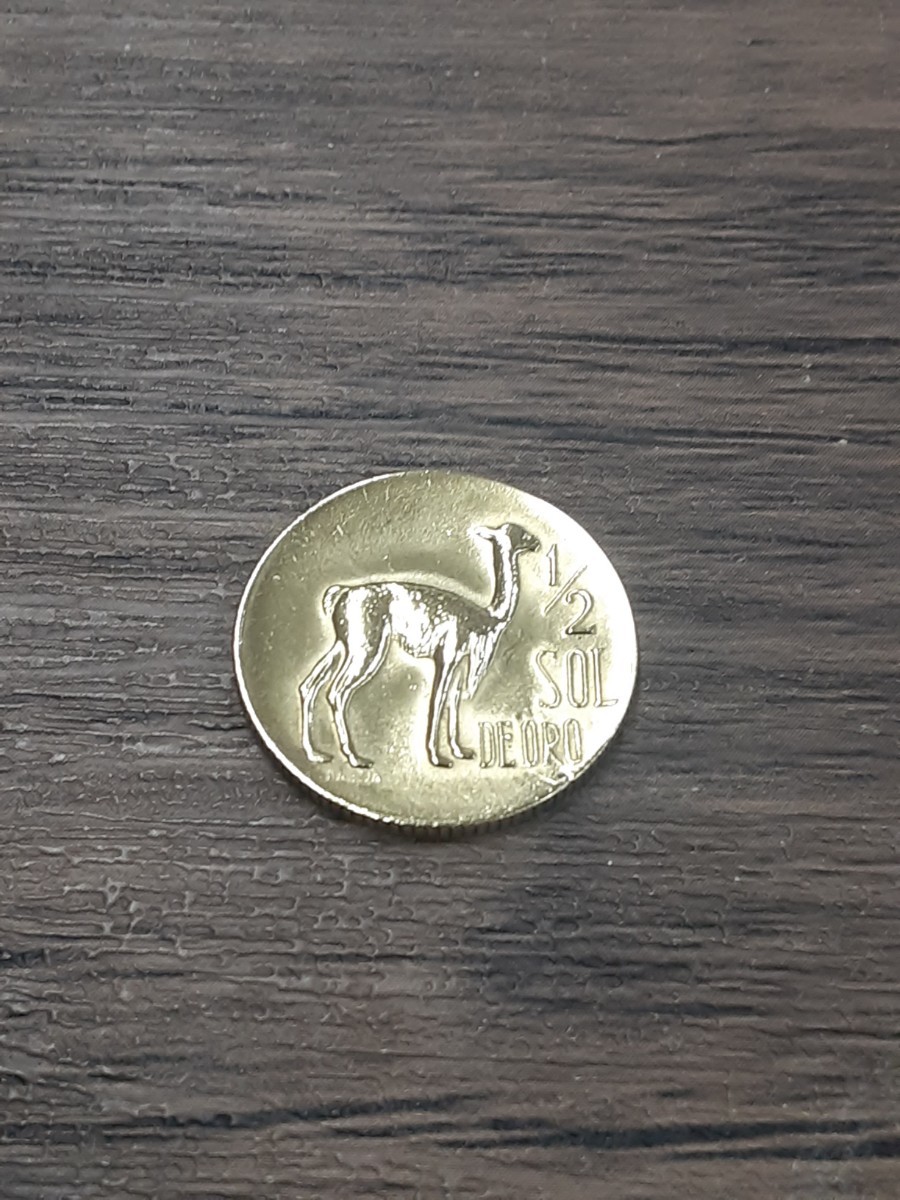 アンティークコイン　ペルー　1969年　 ラマ　1/2ソル硬貨　PL0402_画像2