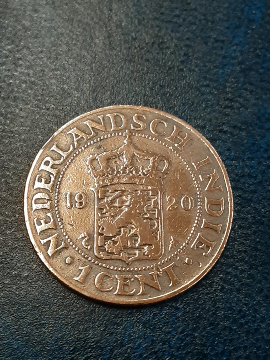 アンティークコイン　オランダ領インド　1920年　1セント硬貨　NI1C0408_画像3