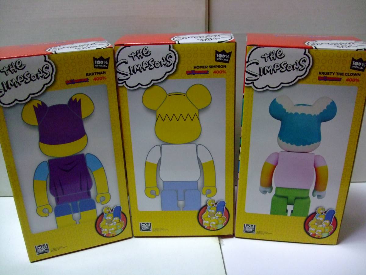 激レア シンプソンズ ベアブリック 400%SET ホーマー&バート&クラウン (BE@RBRICK THE SIMPSONS シンプソン HOMER krusty the clown)_画像2