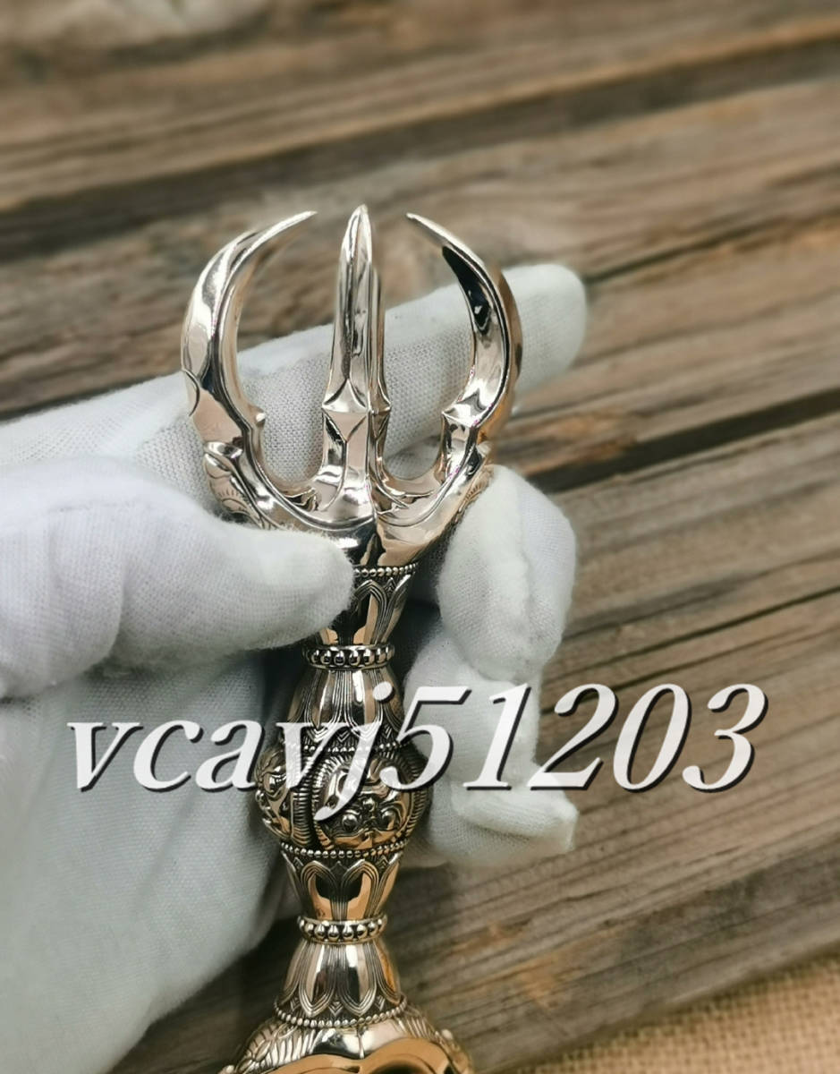 密教法具寺院用仏具」真言宗鬼面型金剛杵三鈷杵仏教工芸品仏具 密教法具寺院用仏具」真言宗鬼面型金剛杵三鈷杵仏教工芸品仏具