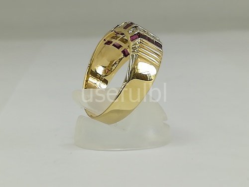 リング】K18(刻印有)イエローゴールド メレダイヤ 0.48ct メレルビー