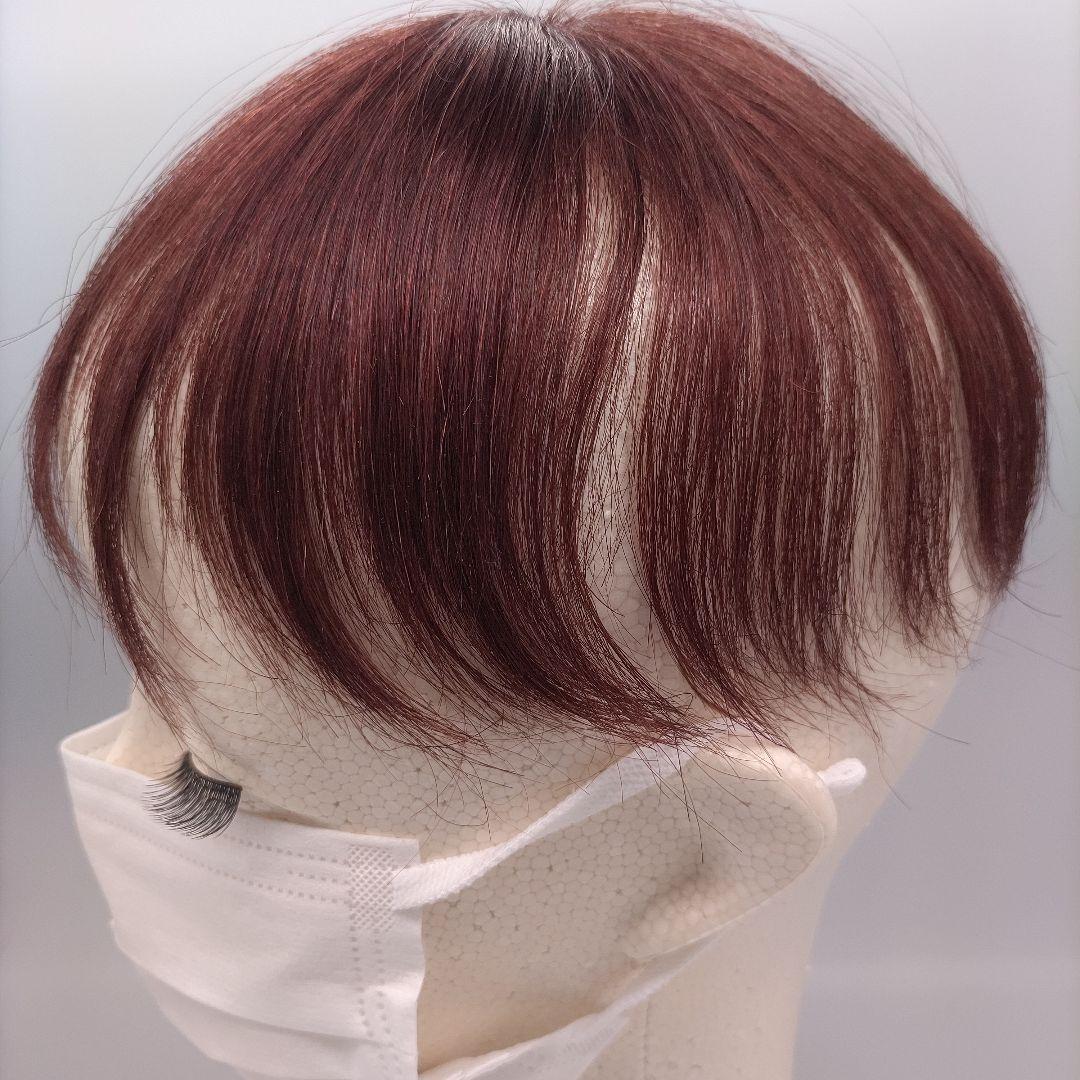 ウィッグ ヘアピース ナチュラルブラウン 15㎝ 人毛 部分ウィッグ BS2 △ 頭頂部ウィッグ ブラウン 15㎝ ナチュラル 部分かつら ヘアピース