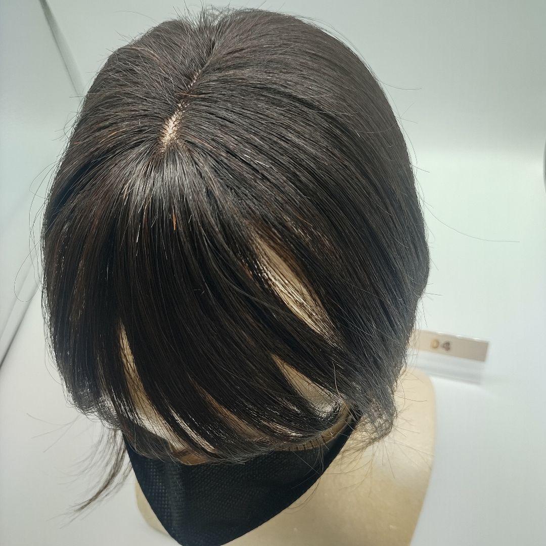 ヘアピース　25cm ナチュラルブラック 前髪 人毛 部分ウィッグ　かつら d4_画像2