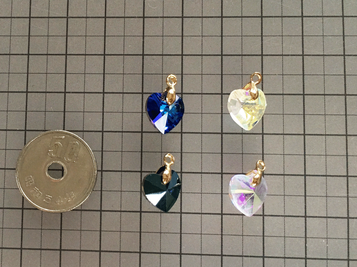 * prompt decision * suncatcher metal fittings attaching Heart [ Aurora color ]8 piece .300 jpy 