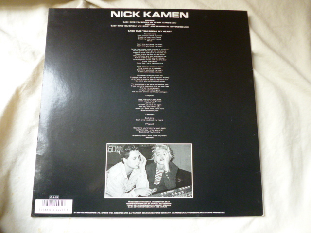 Nick Kamen / Each Time You Break My Heart ダンサブル POP DISCO 12 EXTENDED DANCE MIX 試聴_画像2