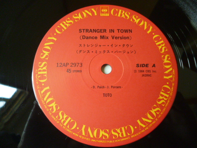 Toto / Stranger In Town Dance Mix シュリンク付 ライナー付属 ダンサブル 12 POPヒット ROCK DISCO 試聴_画像4