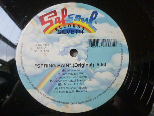 Silvetti / Spring Rain シュリンク付 GARAGE CLASSIC NY DISCO 名曲 12 Tom Moulton Mix Candido / Jingo収録 試聴 の画像1