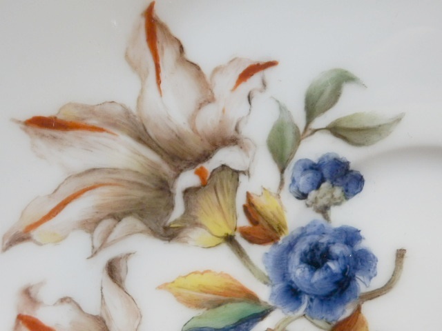特別送料無料! 大倉陶園 手描き 植物画 皿6枚 未使用保管品 希少