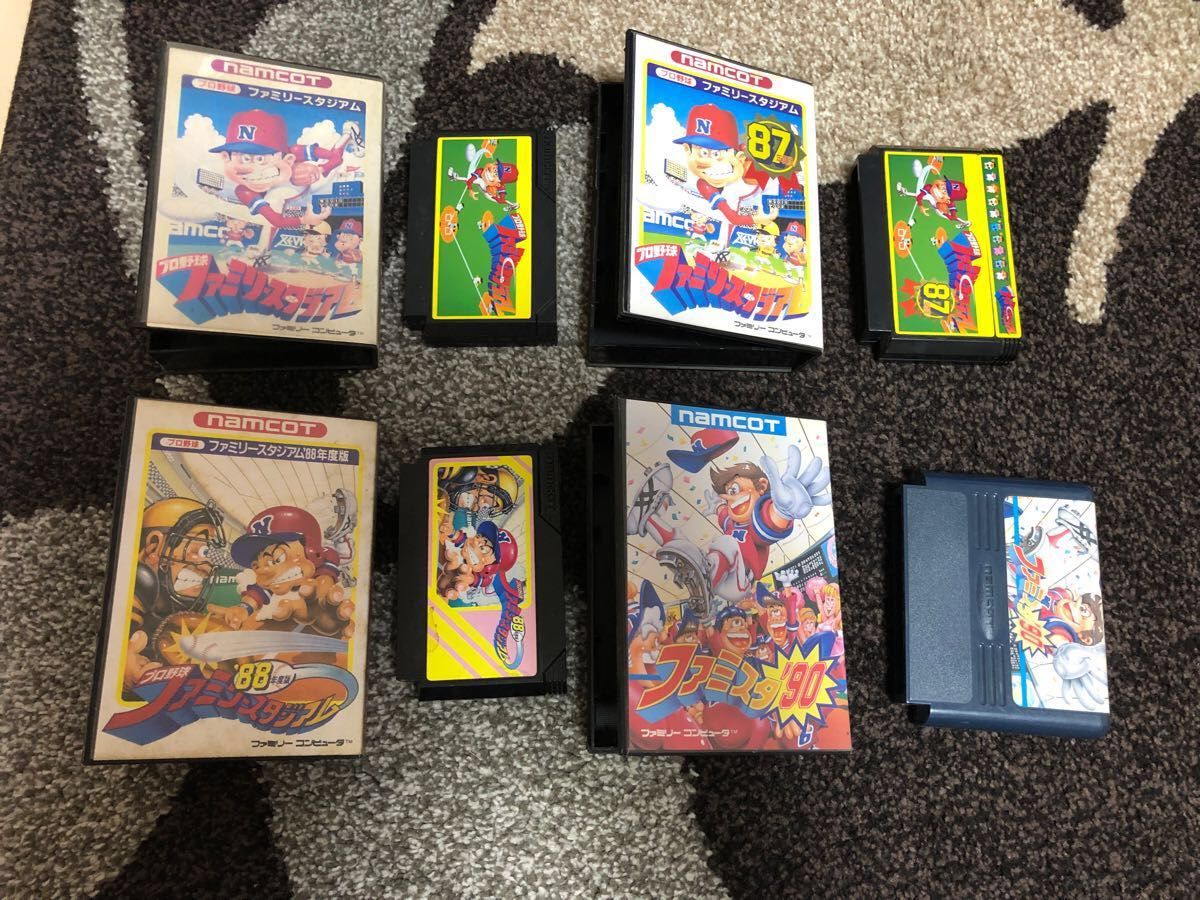 ファミコンソフト ファミスタ4本セット(説明書なし)パッケージ難 ファミコンソフト ファミスタ4本セット(説明書なし)パッケージ難