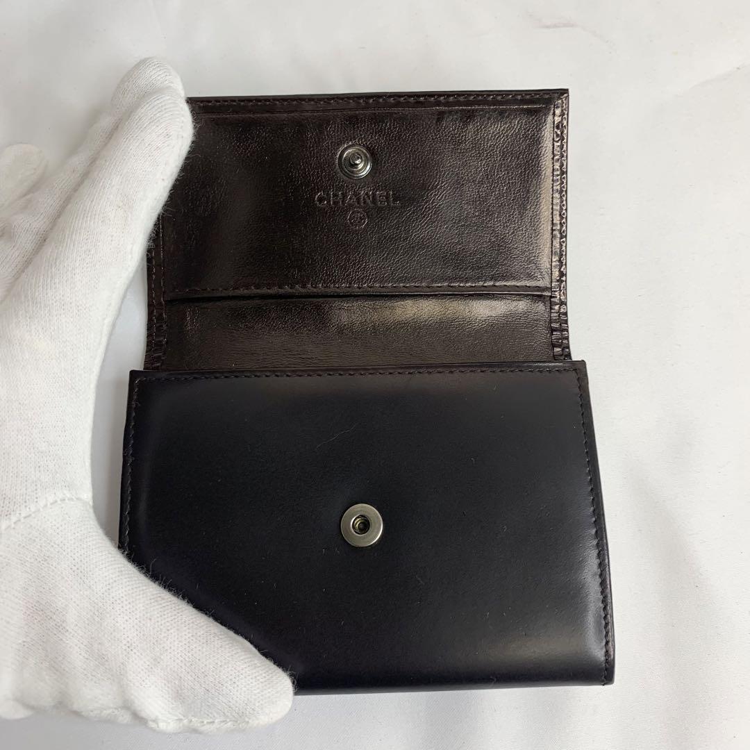 美品 CHANEL シャネル コインケース ココマーク 黒 マットブラック