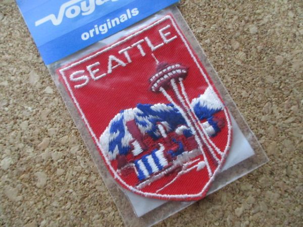 70s Voyager米国製ワシントン州シアトルSEATTLEビンテージ ワッペン/スペースニードルMADE IN USAスーベニアPATCH観光vintageパッチ古着 D9_画像2