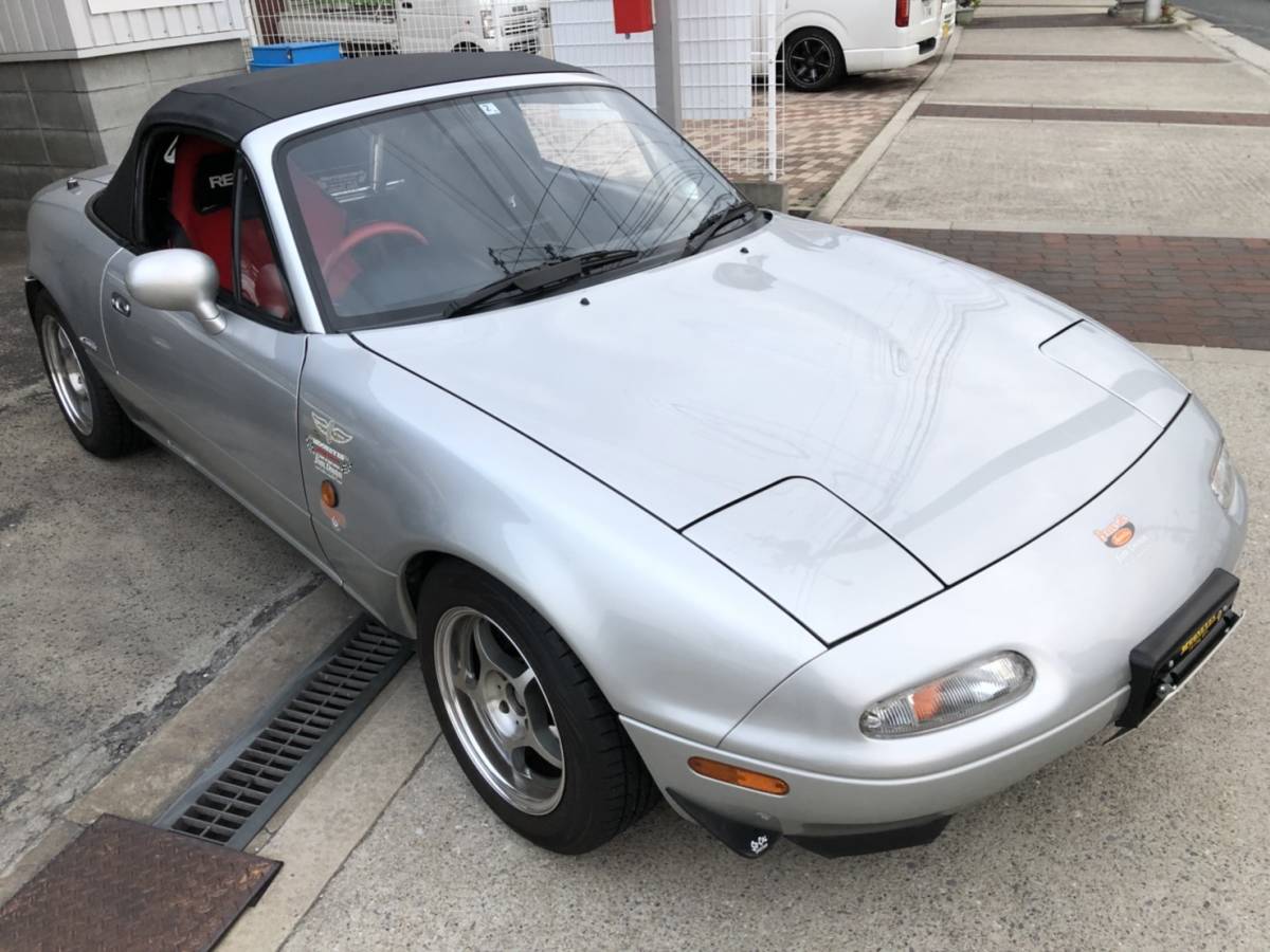  Mazda Roadster open Heisei era 6 year rare 50300 kilo real running modified great number garage storage vehicle inspection "shaken" 31 year 2 month mania worth seeing silver best condition beautiful inter-vehicle distance difference less 