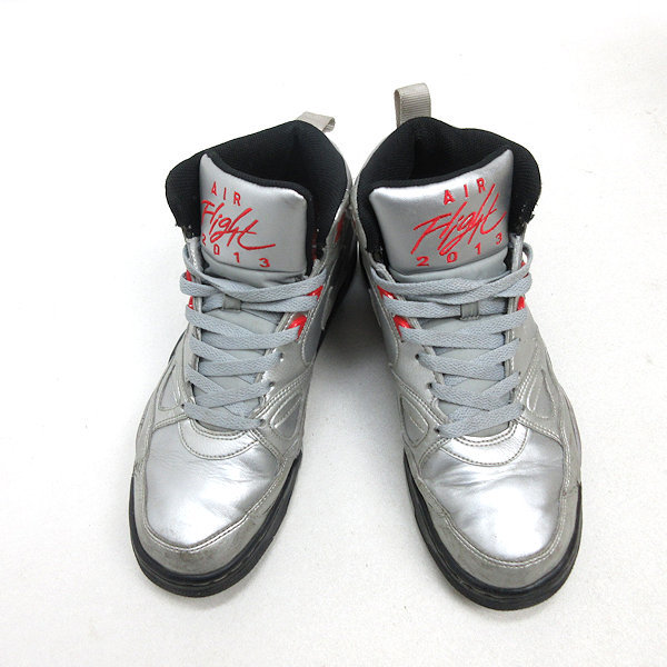 y■【27cm】ナイキ/NIKEエアフライト13 Air Flight 13 Mid バスケットシューズ■銀MENS/16【中古】_画像2