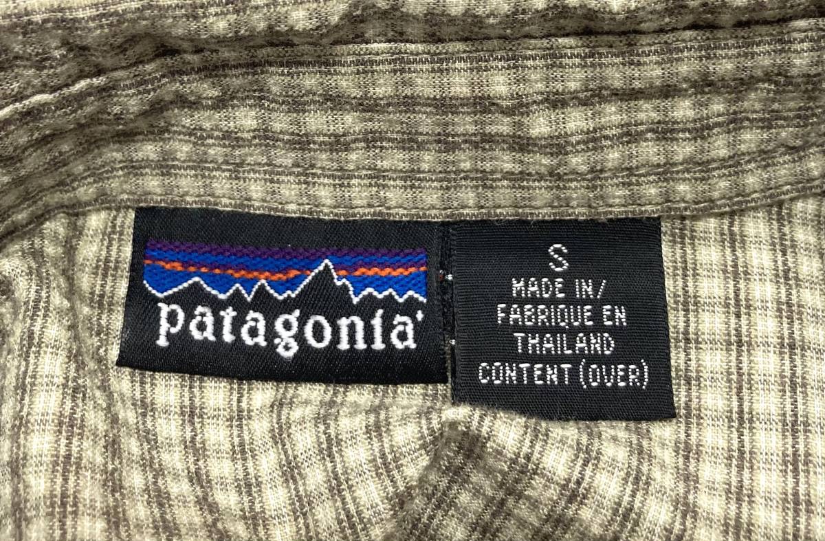 デッド 03年製 patagonia パタゴニア 半袖シャツ 緑 チェック S _画像7