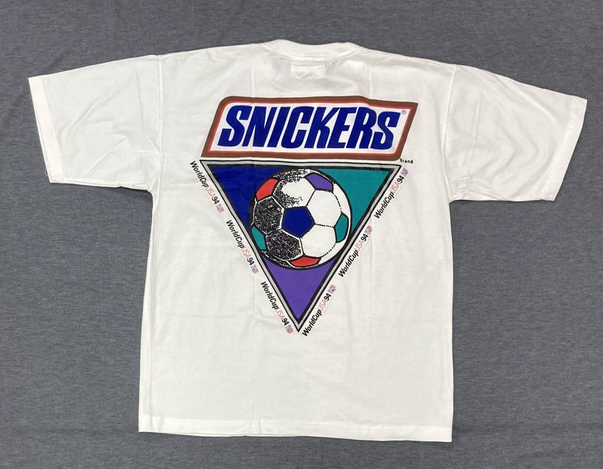 デッド 90s SNICKERS 1994 アメリカワールドカップ Tシャツ 白 M スニッカーズ MARS 1993 企業