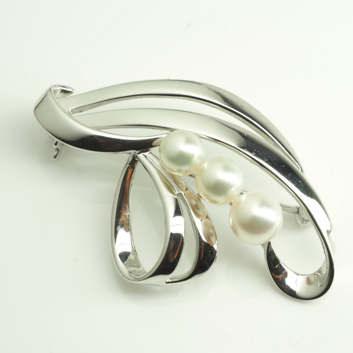 MIKIMOTO ミキモト 天然アコヤ本真珠 ブローチ シルバー SILVER パール