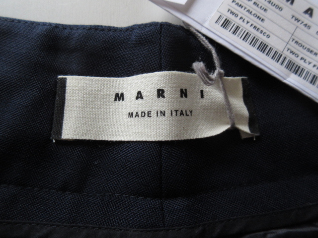 未使用 2022 MARNI / マルニ PAMAV14U00 wool large pants trouser 42 DEEP BLUE * レディース パンツ ワイドパンツ スラックス_画像7