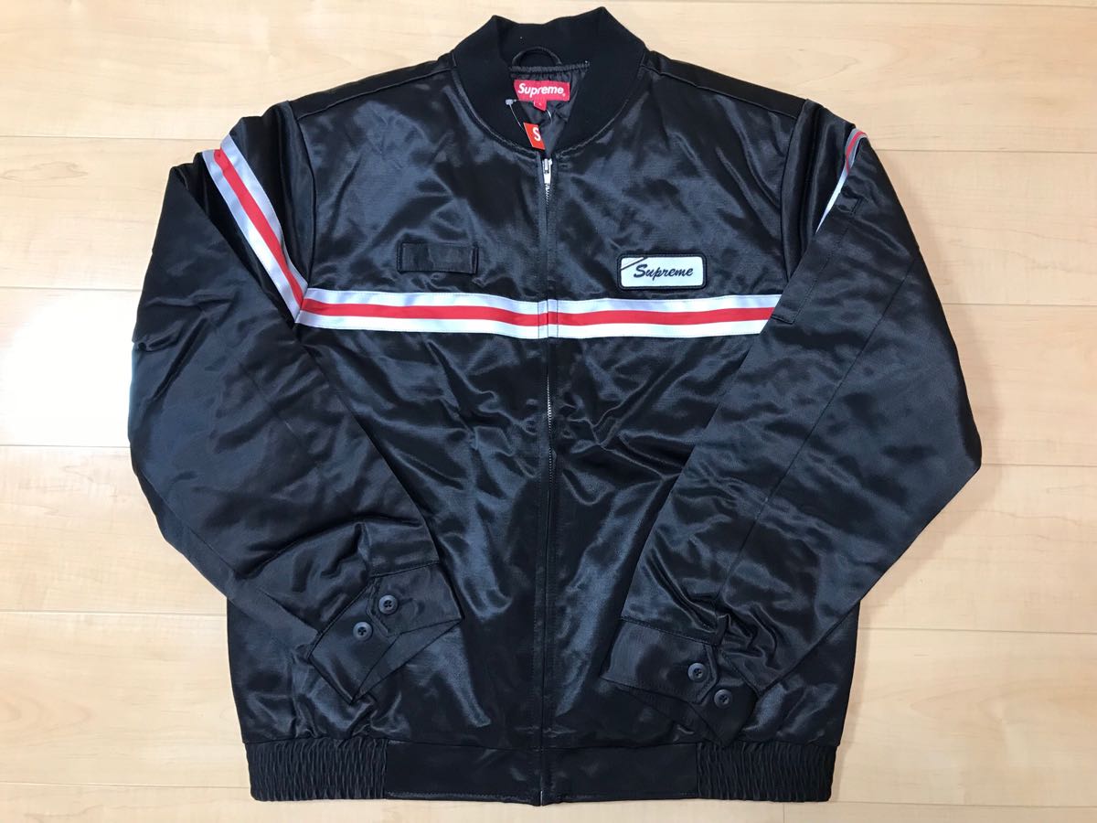 supreme reflective stripe work jacket black