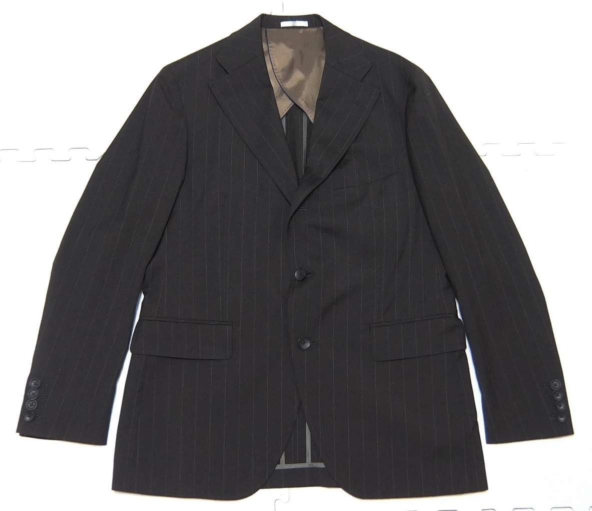 スーツセレクト イタリア生地 MARZOTTO 春夏 ストライプ スーツ 茶 AB6 セットアップ ブラウン SUIT SELECT SLJP2254_画像2